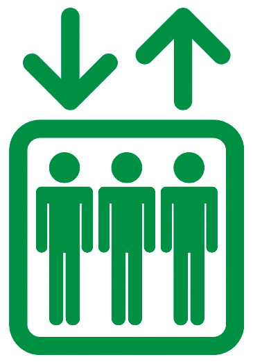 エレベーターマーク緑